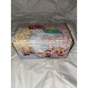 Vintage 1994 Vantage Bears Of All Nations Resin Figurines Box Set Complete 6pc